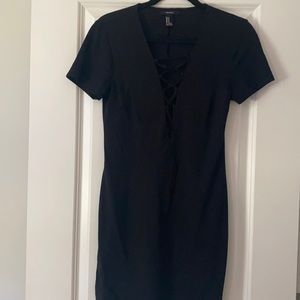 Black tie up dress